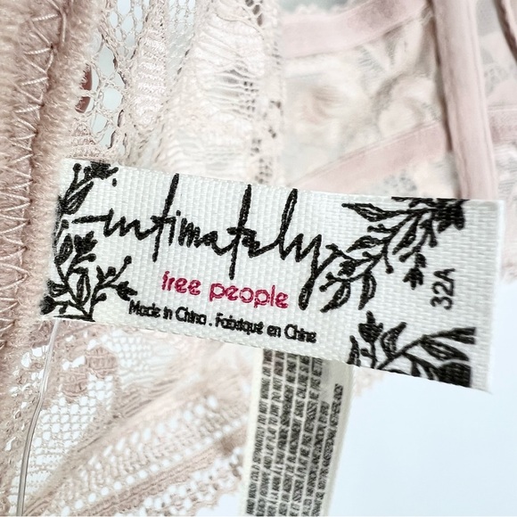 NWT Free People Sorento Demi Longline Lace Bra underwire in Light Sand 32 A - Picture 13 of 14